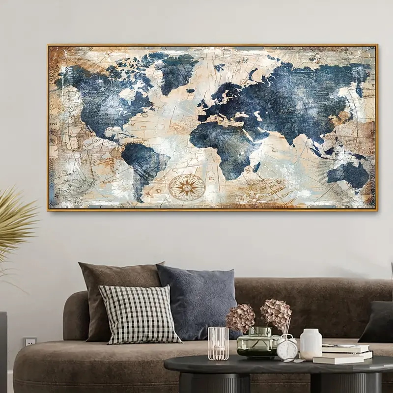 Star Map Poster - 1pc 캔버스 포스터 빈티지 아트 세계지도