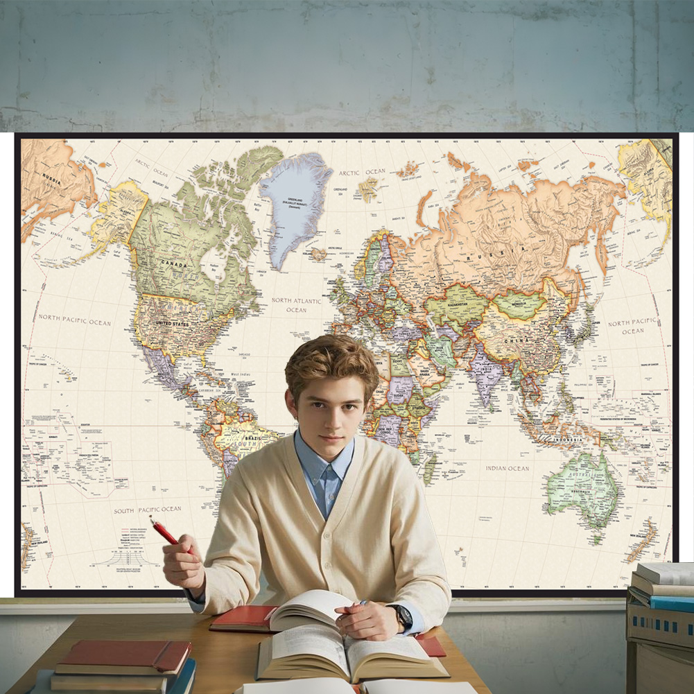 Star Map Poster - 127x81cm/50x32inch 빈티지 세계지도 포스터 접이식 캔버스
