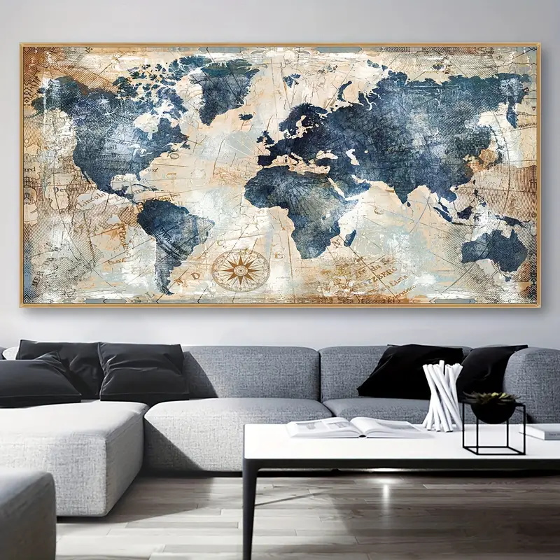 1pc 캔버스 포스터 빈티지 아트 세계지도 포스터 장식 - Star Map Poster 리뷰 및 가격