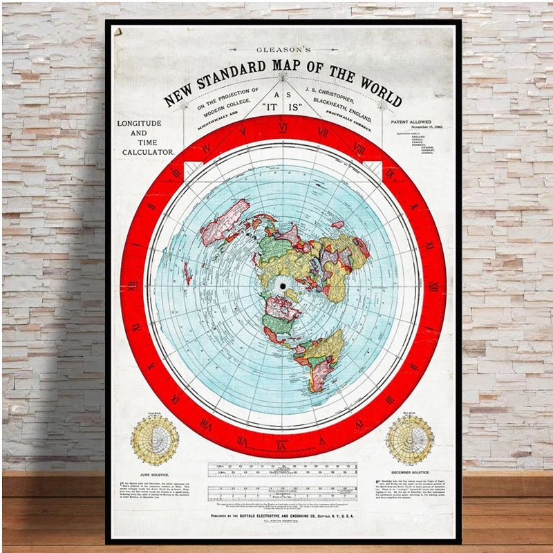 포스터 및 인쇄 1892 플랫 지구지도 영화 세계지도  - Star Map Poster 리뷰 및 가격